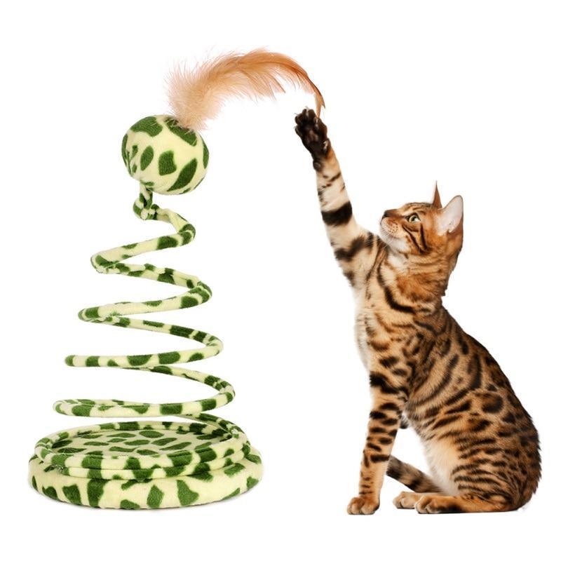 Katzenspielzeug Missy | Feder- & Ball-Spielfigur in Schlangenform
