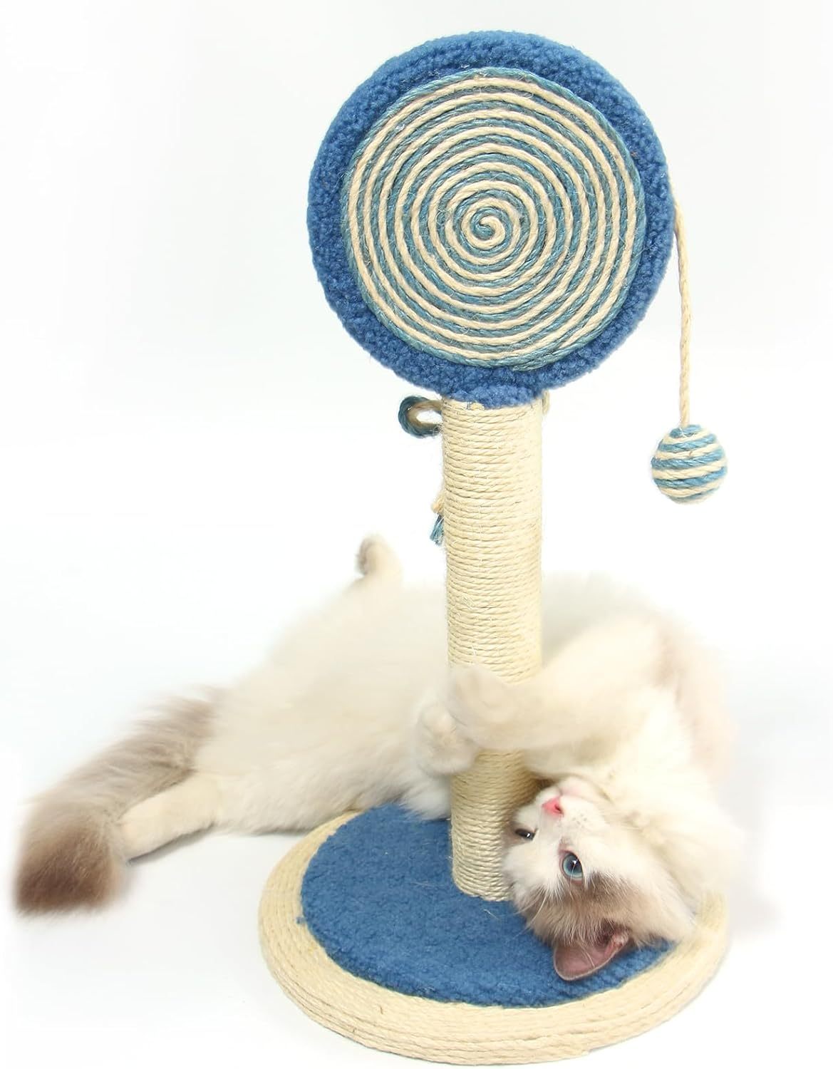 Kratzbaum mit Spielball | Stabiler Sisal-Kratzpfosten für Katzen
