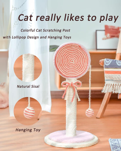 Kratzbaum mit Spielball | Stabiler Sisal-Kratzpfosten für Katzen